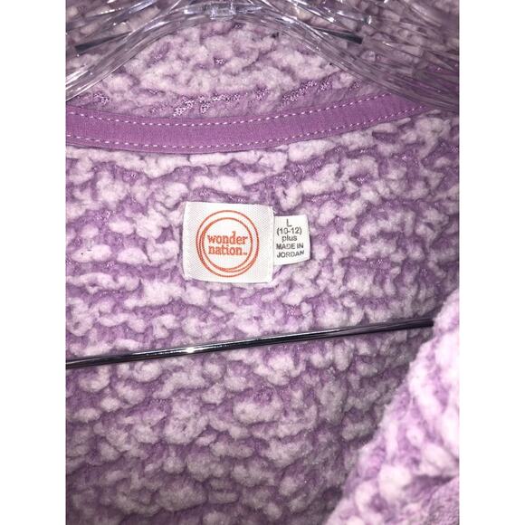 Wonder Nation Girls' Purple Plush Sherpa Fleece Jacket Youth Size Large 10-12 - Picture 5 of 6